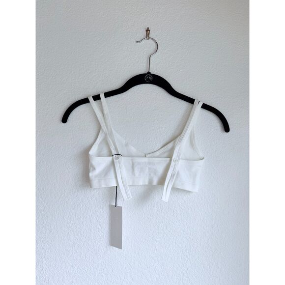 NWT Helmut Lang Button Strap Jersey Bra in Optic White Size XS - Picture 7 of 12